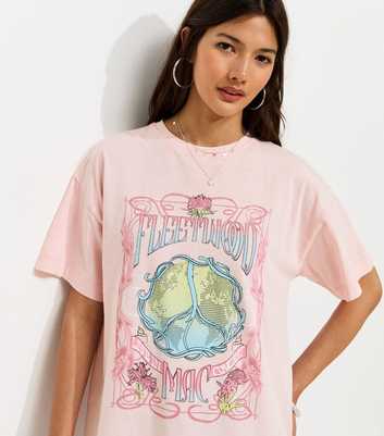 Light Pink Cotton Fleetwood Mac Oversized T-Shirt
