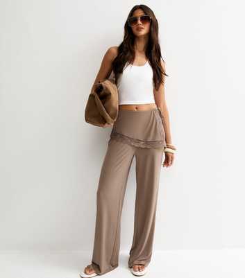 Mink Wrap Tie Wide Leg Trousers