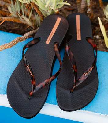 Ipanema Black Tortoiseshell Effect Flip Flops