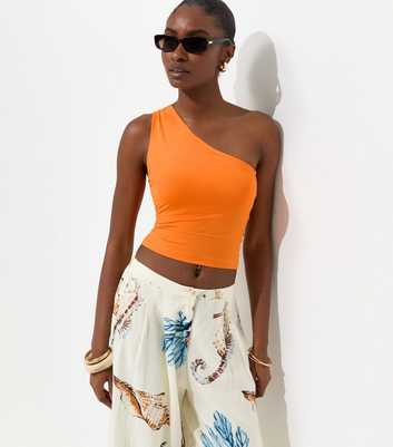 Bright Orange One Shoulder Top