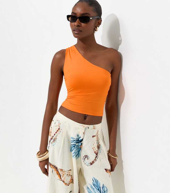Bright Orange One Shoulder Top