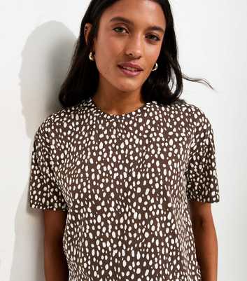 Maternity Brown Cotton Speckled Pattern Top