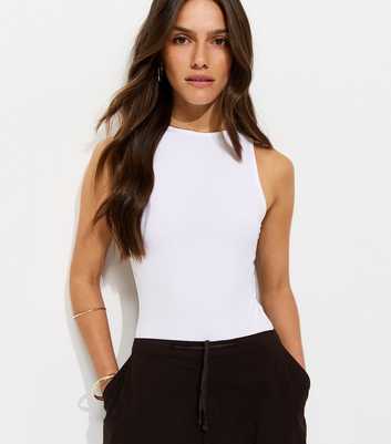 Petite White Cotton Rich Crew Neck Bodysuit