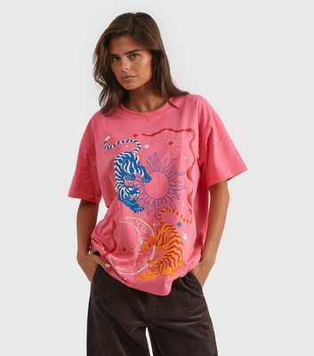 Skinnydip Dark Pink Lucky Tiger T-Shirt 