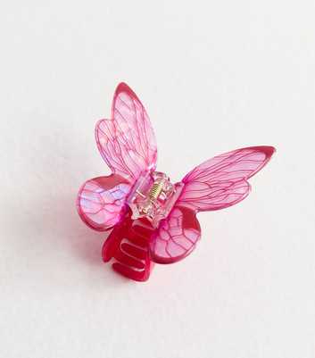 Pink Butterfly Hair Claw Clip
