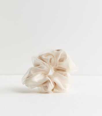 Cream Oversized Organza Scrunchie