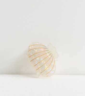 Cream Pearlised Shell Hair Claw Clip