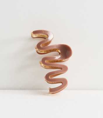 Brown Wiggly Hair Claw Clip