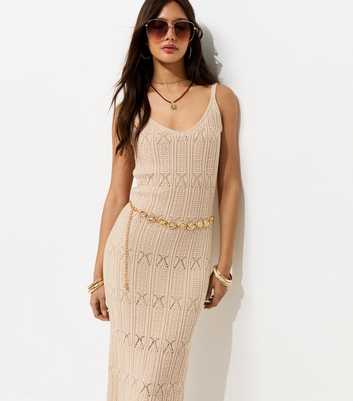 Cream Cotton Rich Stitch Detail Maxi Dress