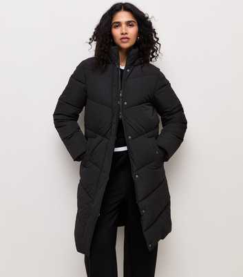 Black Longline Puffer Jacket