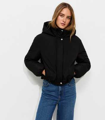 Black Hooded Puffer Jacket