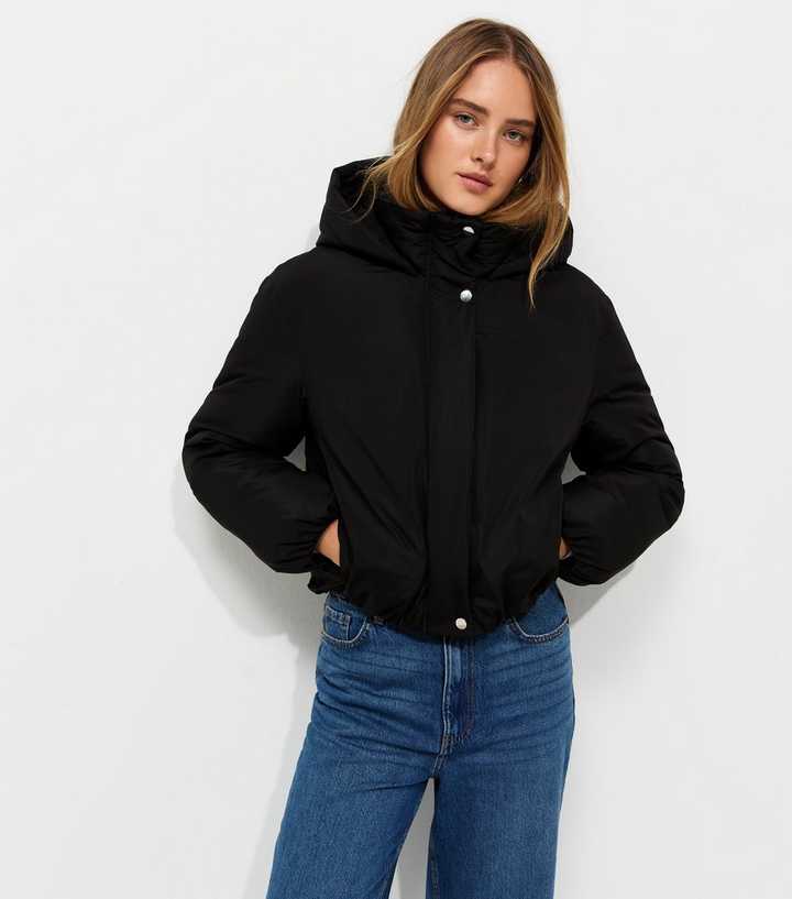 Black Hooded Puffer Jacket
