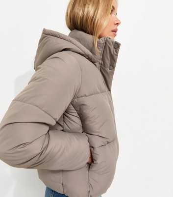 Mink Hooded Crop Puffer Jacket