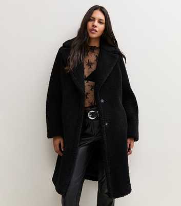 Black Collared Borg Midi Coat