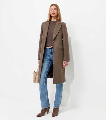 Mink One Button Single Breasted Coat
