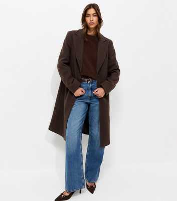 Dark Brown One Button Single Breasted Coat