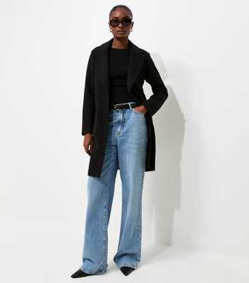 Black Open Front Longline Formal Coat