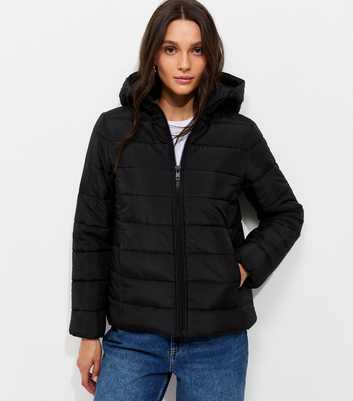 Black Hooded Padded Jacket