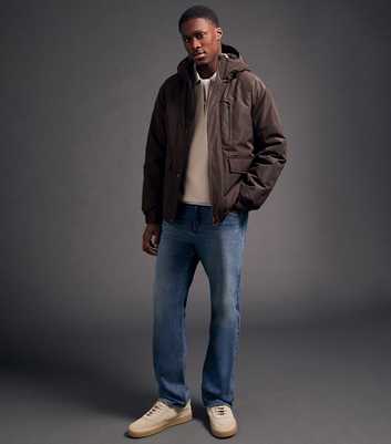 Dark Brown Padded Hooded Parka Coat