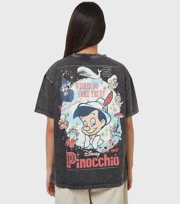 Skinnydip Dark Grey Disney Pinocchio Poster T-Shirt