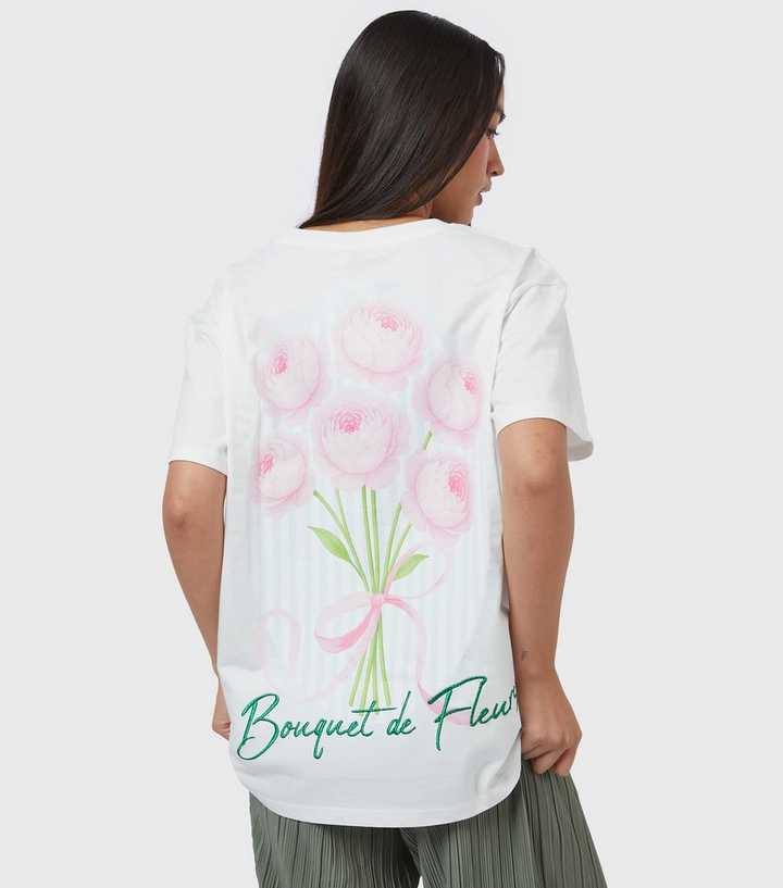 Skinnydip White Bouquet De Fleurs Embroidered T-Shirt