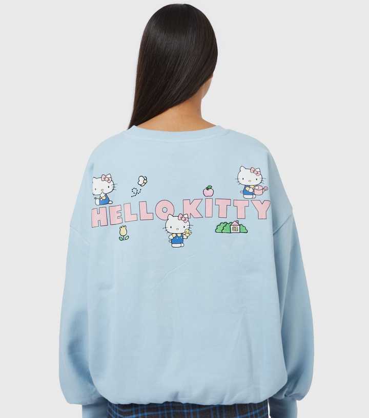 Skinnydip Light Blue Hello Kitty Embroidery Sweatshirt