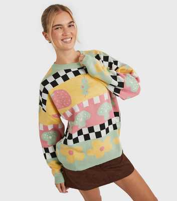Skinnydip Multi Colour Checkerboard Knit Jumper