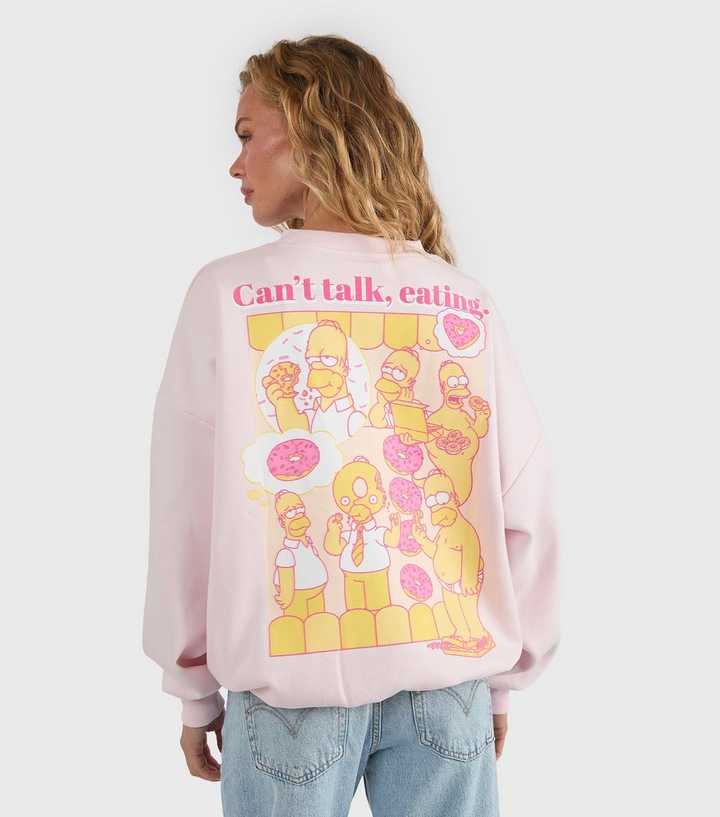 Skinnydip Pink The Simpsons Donut Print Sweatshirt