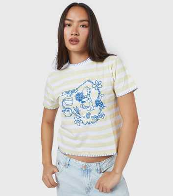 Skinnydip Bright Yellow Disney Winnie the Pooh Stripe Baby Tee T-Shirt