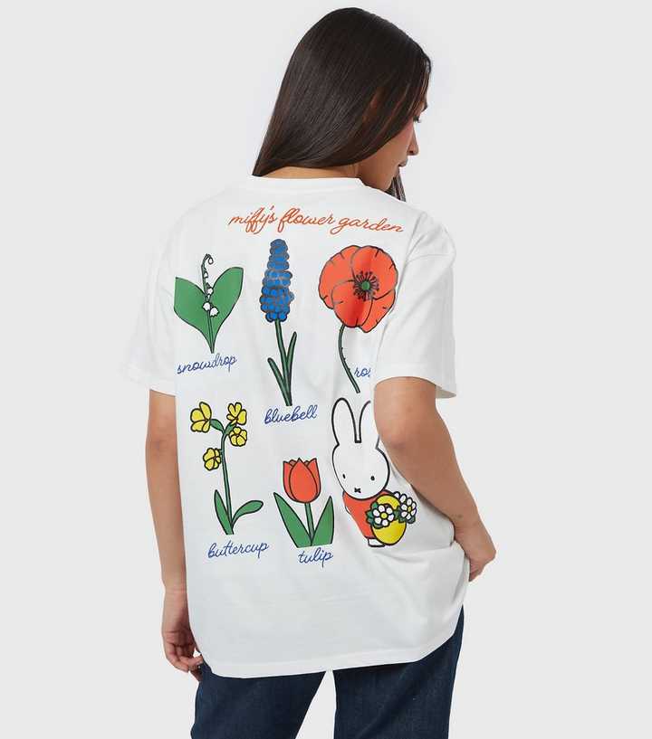Skinnydip White Miffy Flower Garden Print T-Shirt