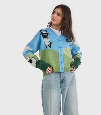 Skinnydip Blue Shaun The Sheep Knitted Cardigan