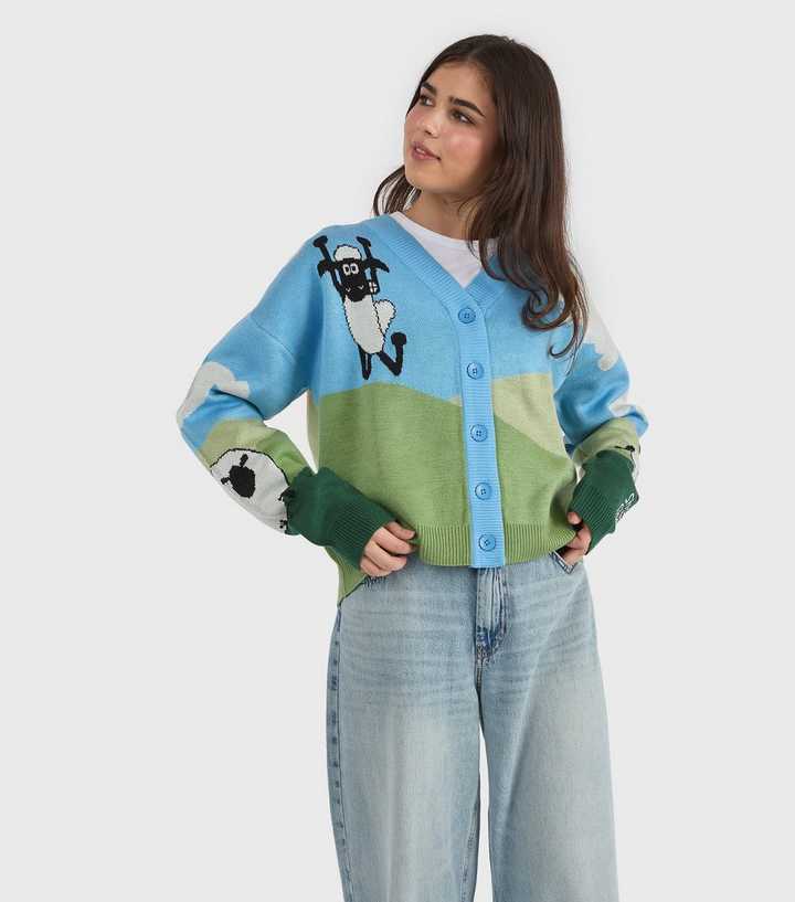 Skinnydip Blue Shaun The Sheep Knitted Cardigan