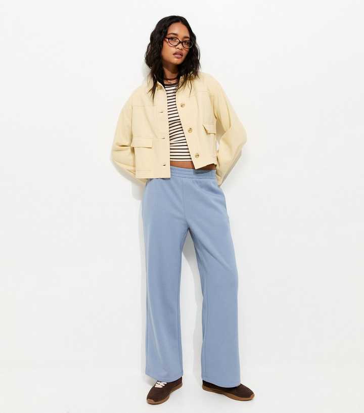 Blue Wide Leg Relaxed Fit Joggers