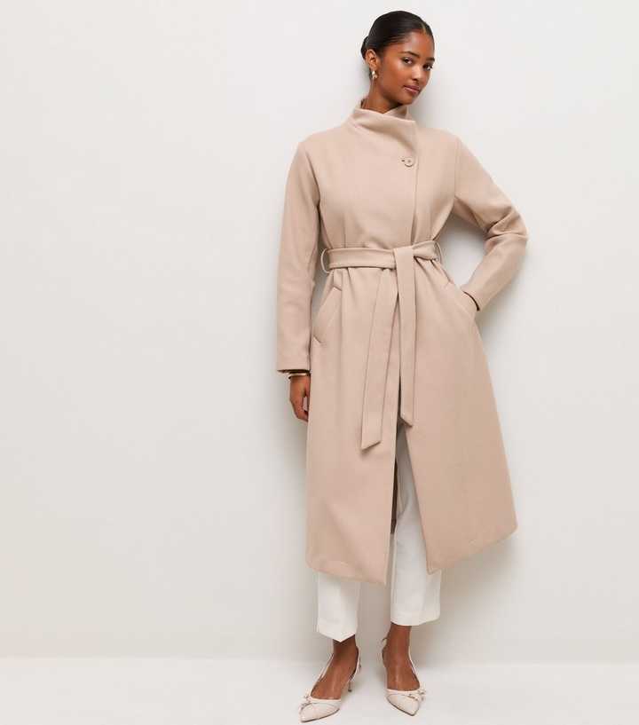Mink Funnel Neck Tie Waist Coat