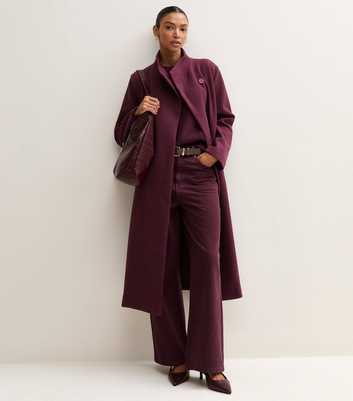 Light Burgundy Funnel Neck Tie Waist Coat