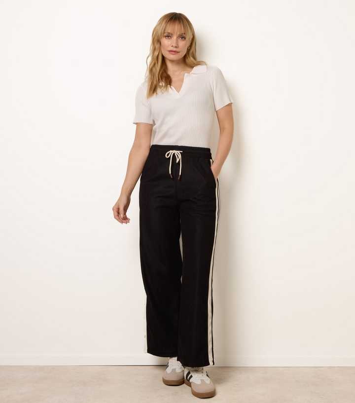 Blue Vanilla Black Side Stripe Drawstring Trousers