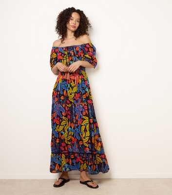 Blue Vanilla Black Bardot Tiered Maxi Dress