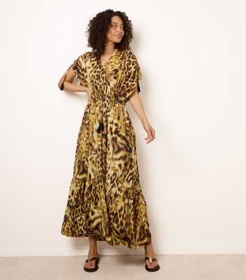 Blue Vanilla Multicolour Crossover Animal Print Maxi Dress