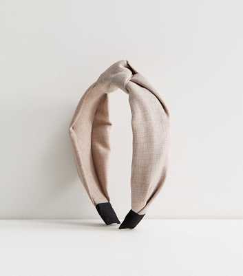 Cream Woven Knotted Headband