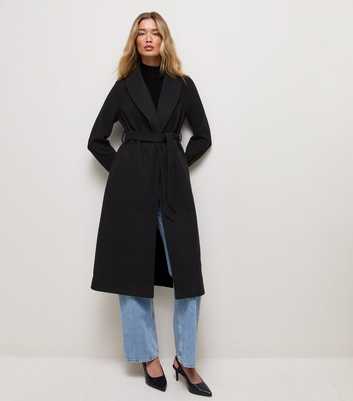 Tall Black Shawl Collar Coat