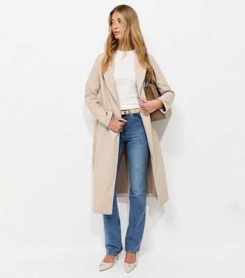 Tall Oatmeal Shawl Collar Coat