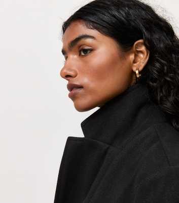 Petite Black Open Front Longline Formal Coat