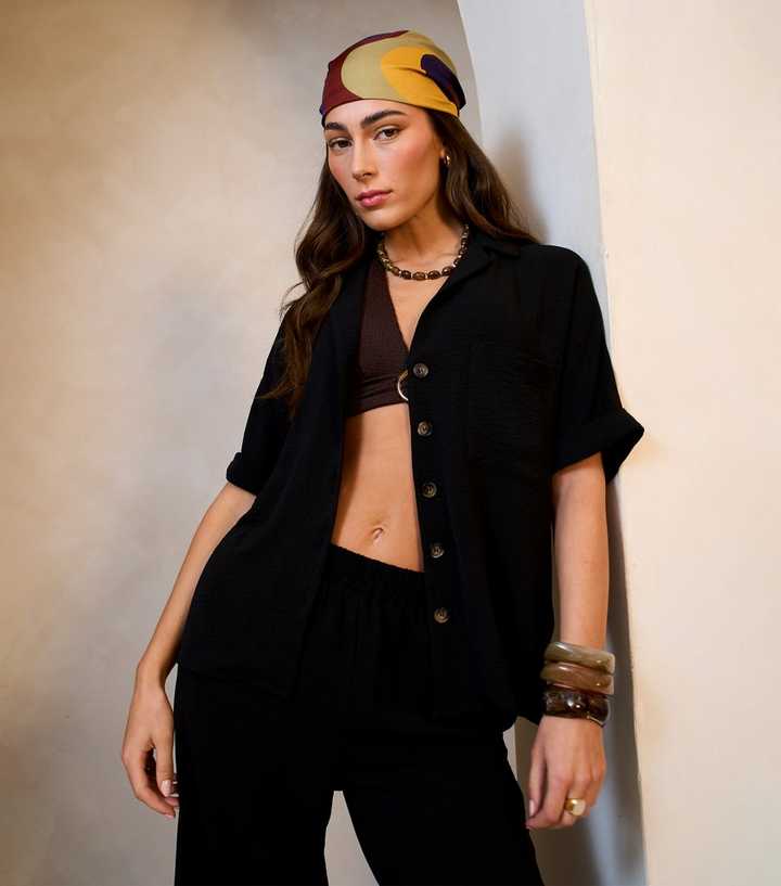 Gini London Black Oversized Shirt