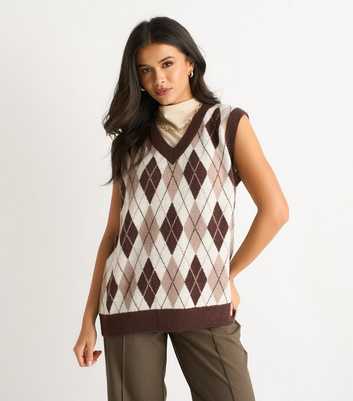 Gini London Brown Knit Vest Top 