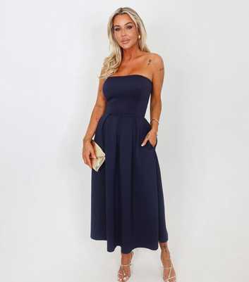 AX Paris Navy Strapless Midi Dress