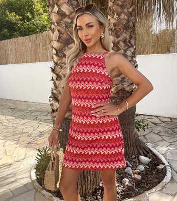 AX Paris Red Crochet Racer Slip Mini