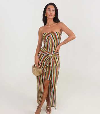 AX Paris Multicoloured Bandeau Crochet Maxi Dress