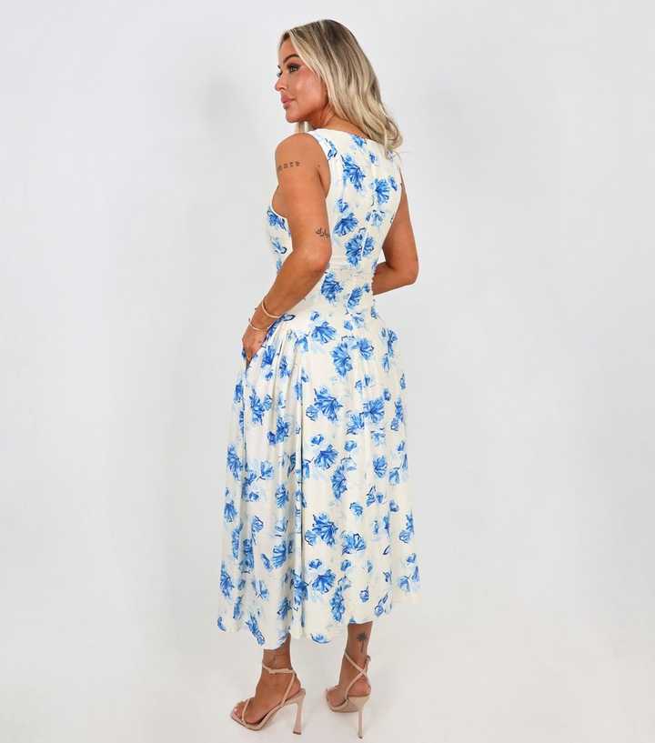 princess polly baby blue dress Verona Floral Blue Midi Dress