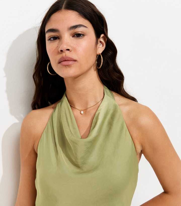 slim fit dress slacks Straps Dark Green Cowl Neck Tight Mini Dress – Dressesforparty main image 0