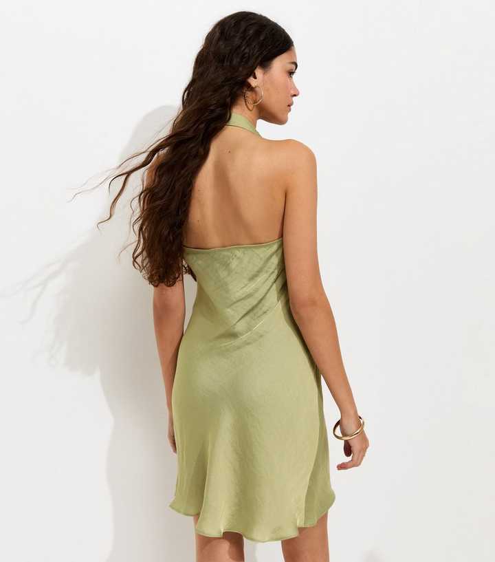 zara grey sweater dress Green Floral Satin Halter Maxi Dress – Gabi Swimwear